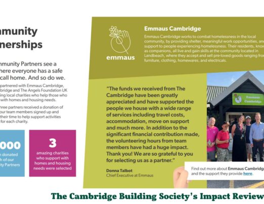 The Cambridge Building Society’s positive impact on our charity highlighted in new report