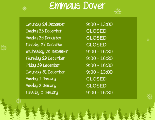 Take a trip to Emmaus Dover this Winter