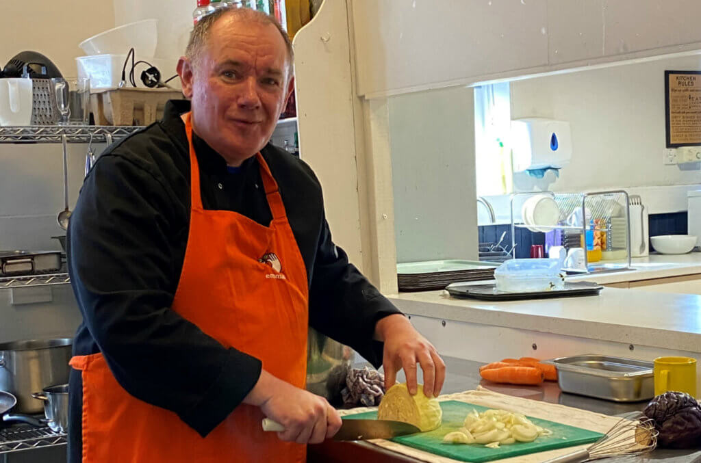 Simon in the kitchen at Emmaus Leeds