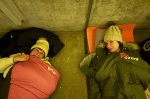 Sleeping on the floor at the Stadium of Light