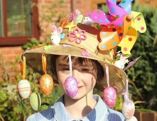 Easter bonnet hat competition on board Lucie the Land Train