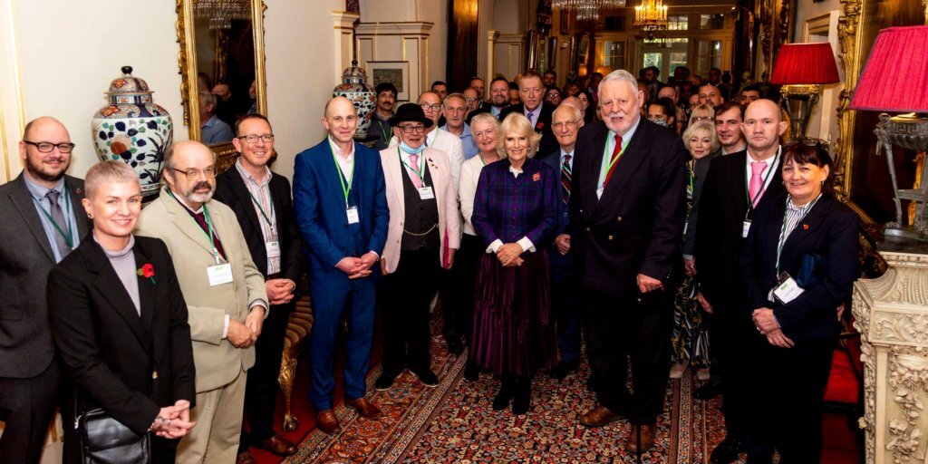 Guests from Emmaus with Her Royal Highness, The Duchess of Cornwall and Emmaus UK President Terry Waite